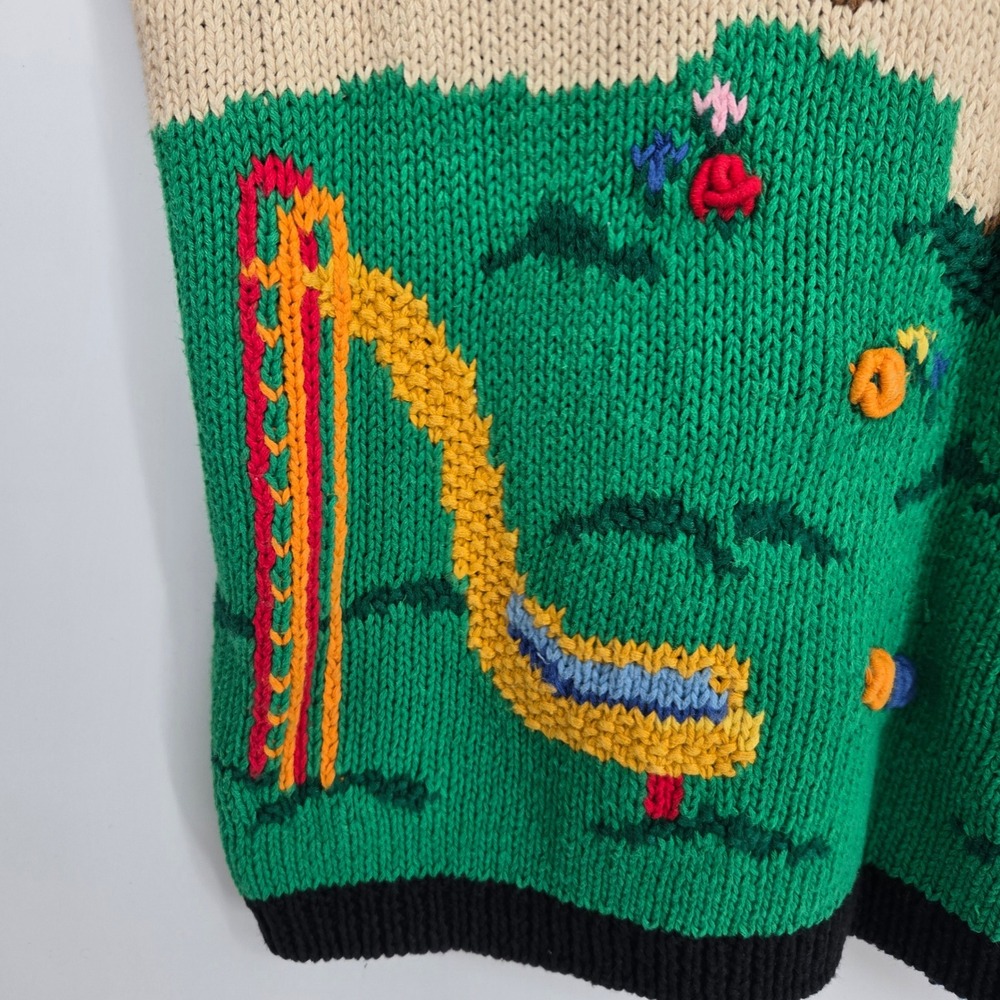 Vintage 90s Womens M Cardigan Sweater Teacher Back To School Kids Education - Picture 14 of 16